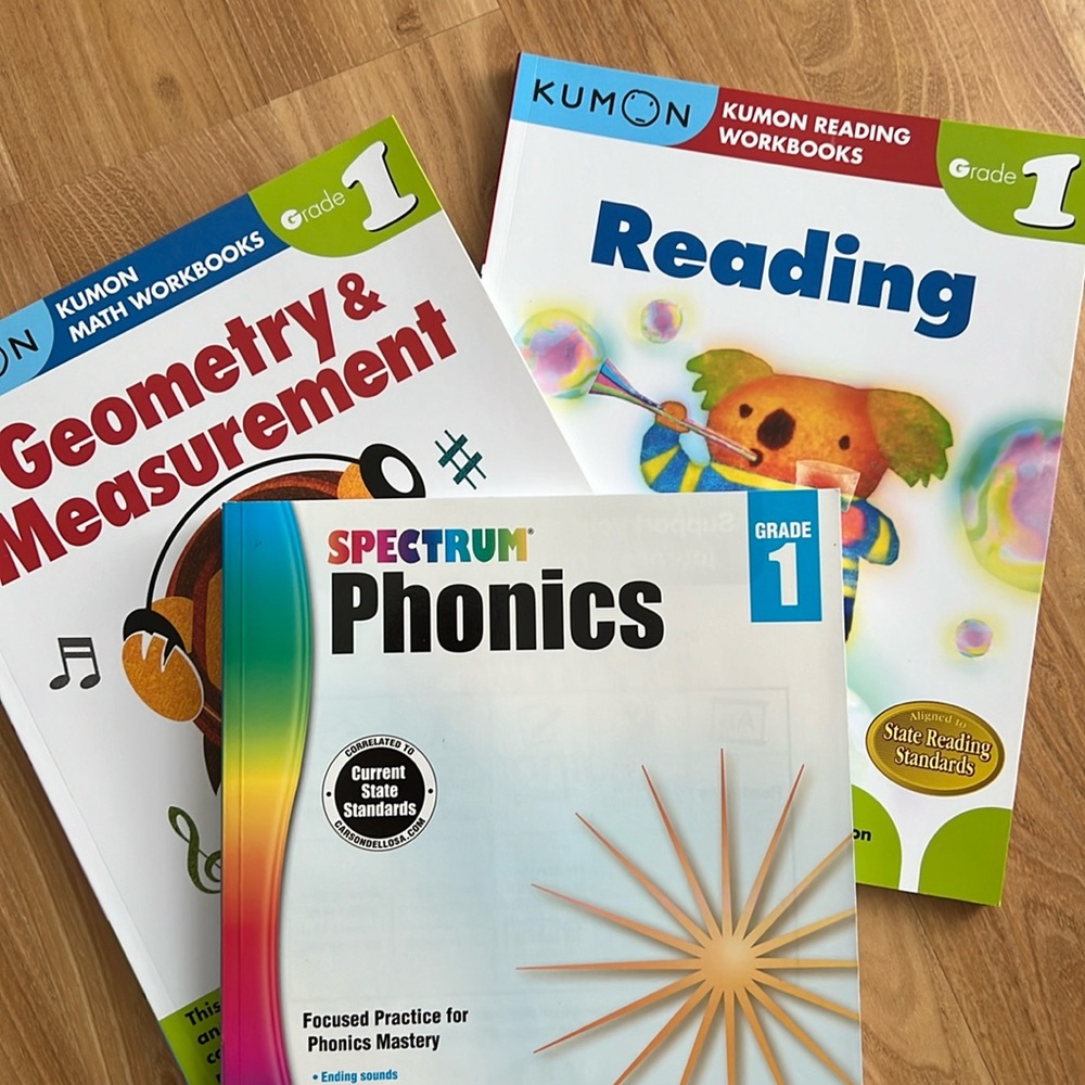 Set of 1st grade workbooks